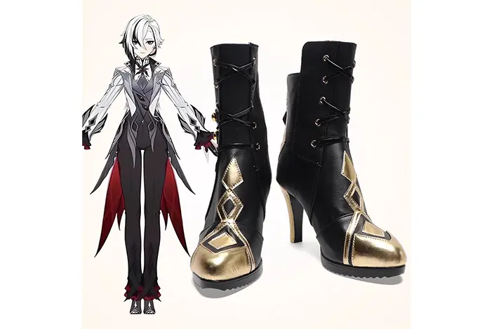 fatui arlecchino servant cosplay genshin impact costumes shoes