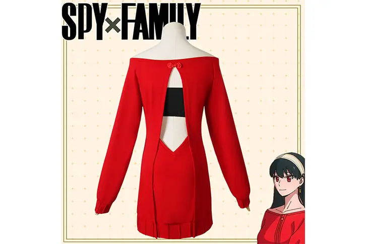 yor forger famliy red sweater cosplay costume back