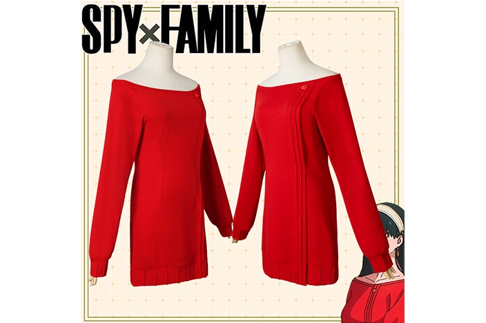 Video of SPY×FAMILY - Yor Forger Famliy Red Sweater Cosplay Costume